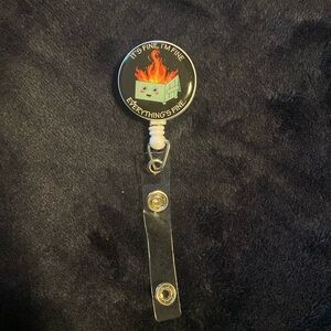 "It's fine, I'm fine, everything's fine" toaster badge reel